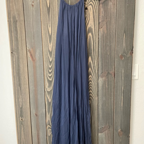 Made in Italy Lavender Bird Blue Dress - Picture 3 of 3